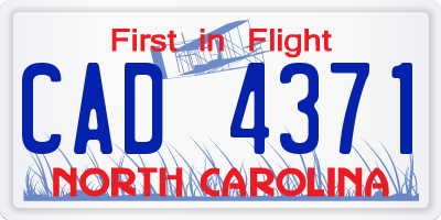 NC license plate CAD4371