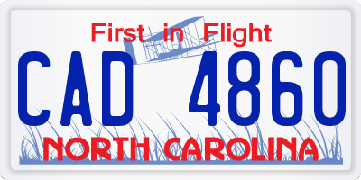 NC license plate CAD4860