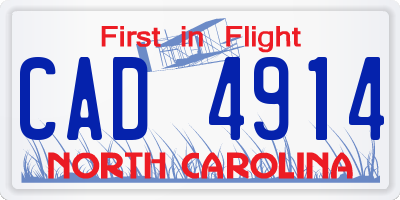 NC license plate CAD4914