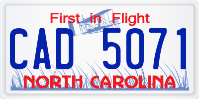 NC license plate CAD5071