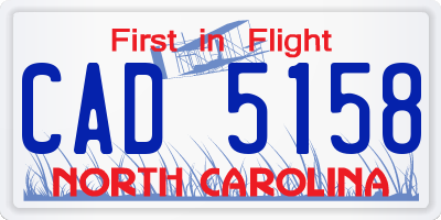 NC license plate CAD5158