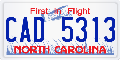NC license plate CAD5313