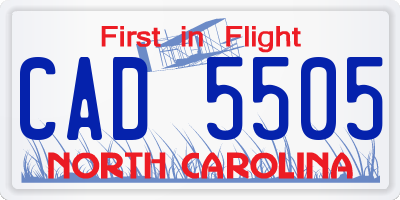 NC license plate CAD5505