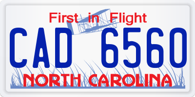 NC license plate CAD6560