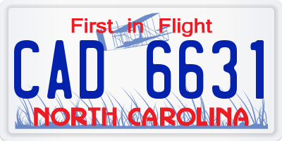 NC license plate CAD6631
