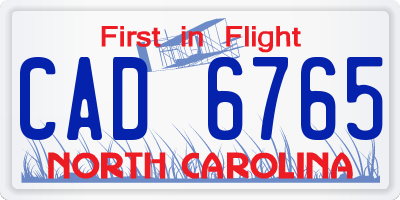 NC license plate CAD6765