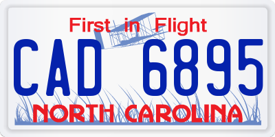 NC license plate CAD6895