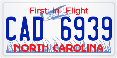 NC license plate CAD6939