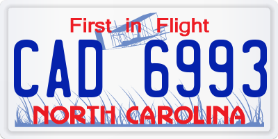 NC license plate CAD6993