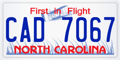 NC license plate CAD7067