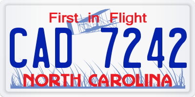 NC license plate CAD7242