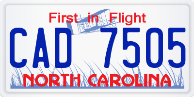 NC license plate CAD7505