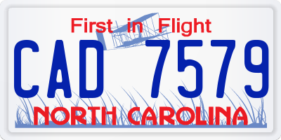 NC license plate CAD7579
