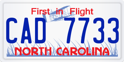 NC license plate CAD7733