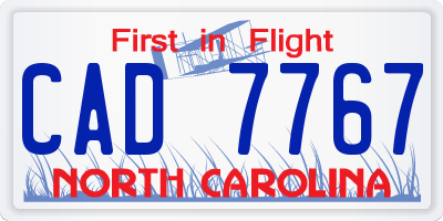 NC license plate CAD7767