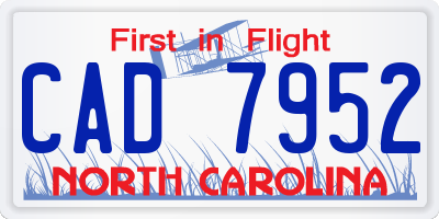 NC license plate CAD7952