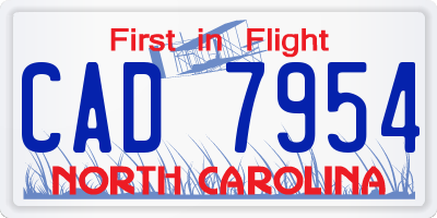 NC license plate CAD7954