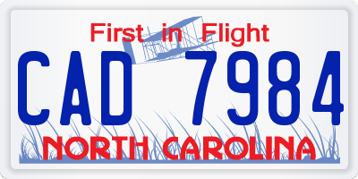 NC license plate CAD7984