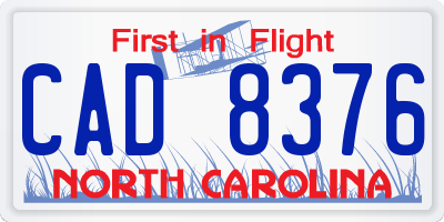 NC license plate CAD8376