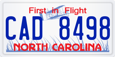 NC license plate CAD8498