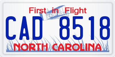 NC license plate CAD8518