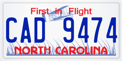 NC license plate CAD9474