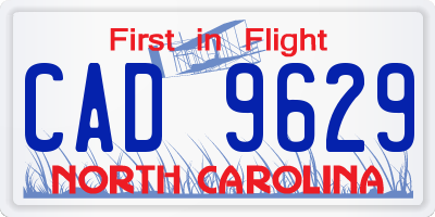 NC license plate CAD9629