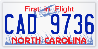 NC license plate CAD9736