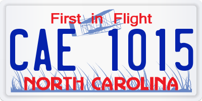 NC license plate CAE1015