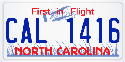 NC license plate CAL1416