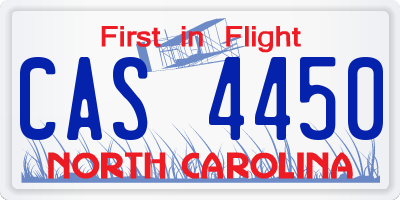 NC license plate CAS4450