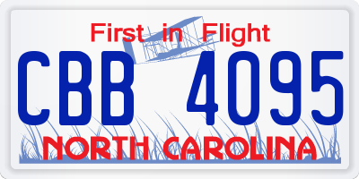 NC license plate CBB4095