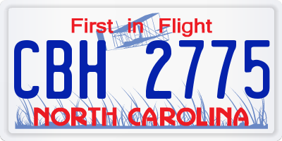 NC license plate CBH2775