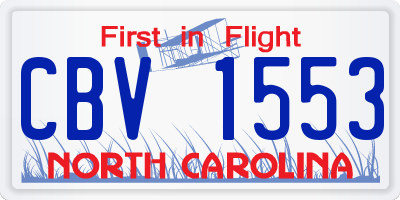 NC license plate CBV1553