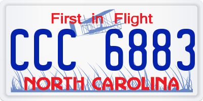 NC license plate CCC6883