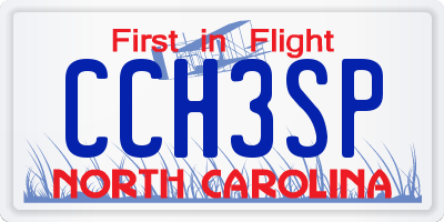 NC license plate CCH3SP