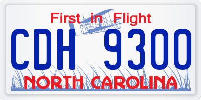 NC license plate CDH9300