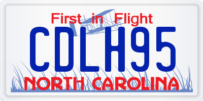 NC license plate CDLH95