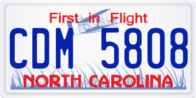 NC license plate CDM5808