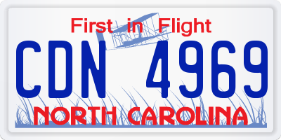 NC license plate CDN4969