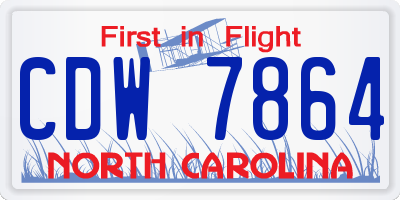 NC license plate CDW7864