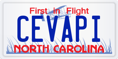 NC license plate CEVAPI