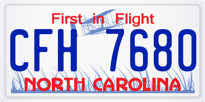 NC license plate CFH7680