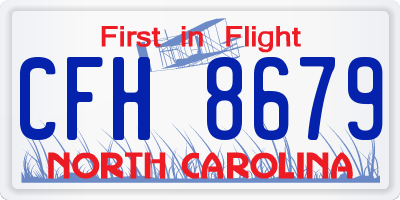 NC license plate CFH8679