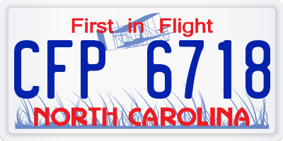 NC license plate CFP6718