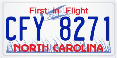 NC license plate CFY8271