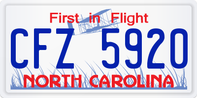 NC license plate CFZ5920