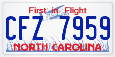 NC license plate CFZ7959