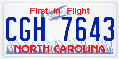 NC license plate CGH7643