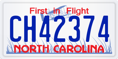 NC license plate CH42374